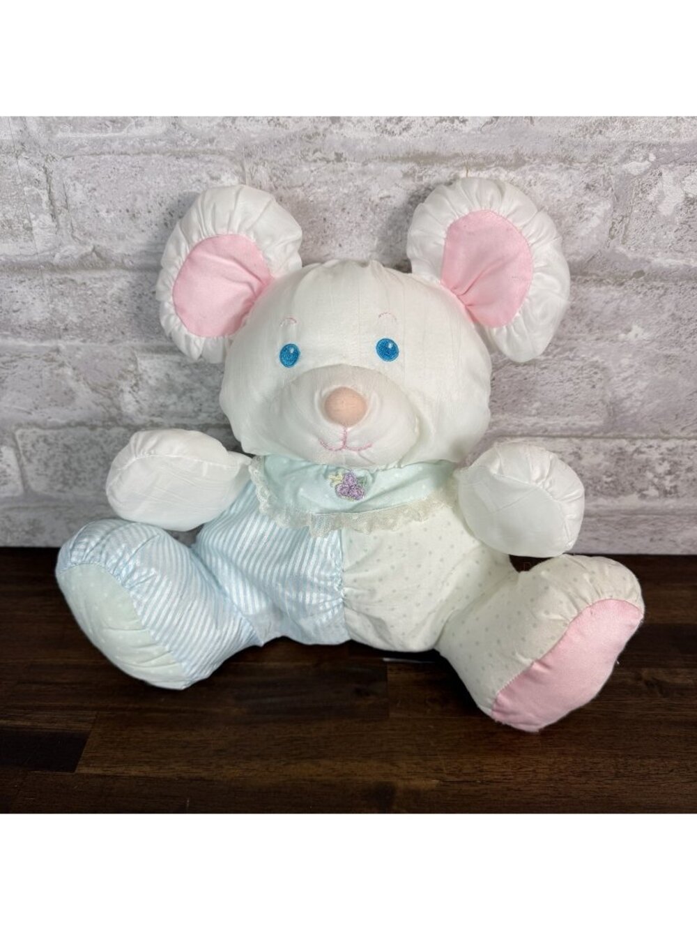 Fisher Price Puffalump Mouse Plush 1988 Baby Rattle 12" Vintage 4968
